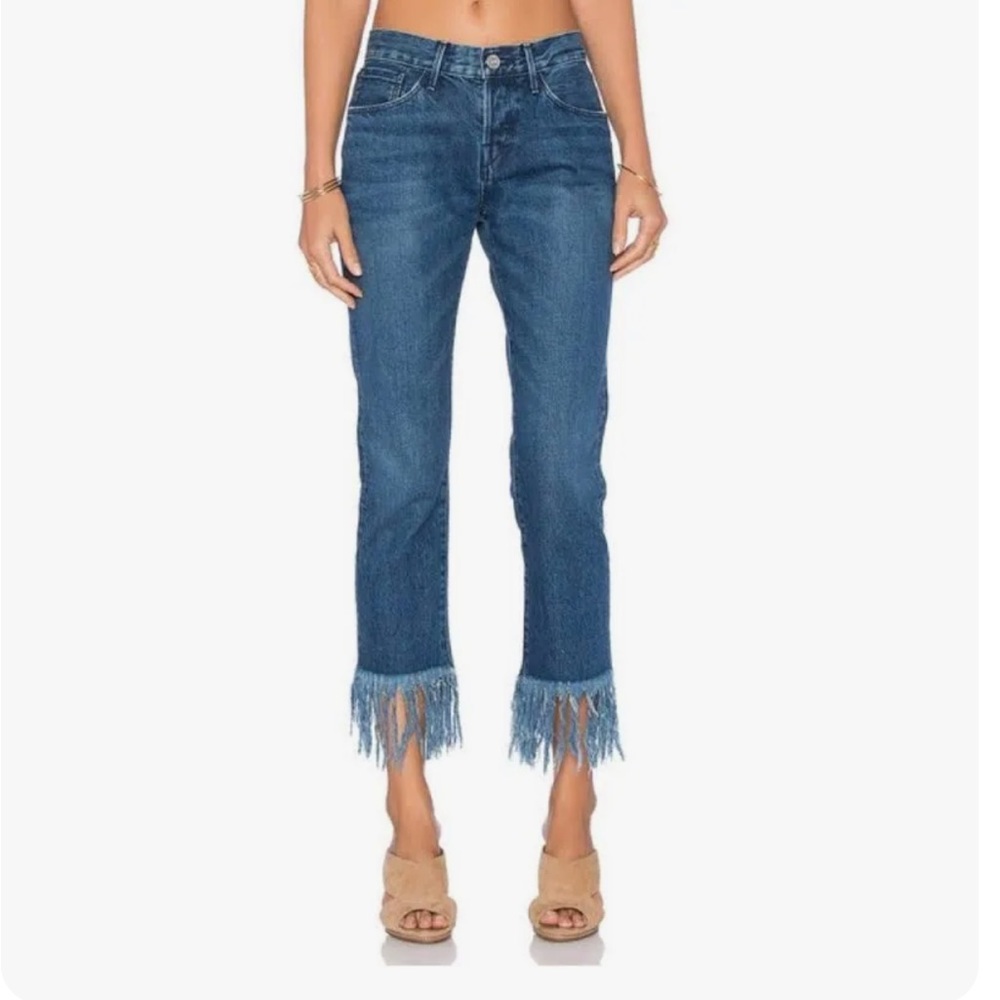 NWT 3x1 Fringe Straight Crop in Lima Jeans Dark Wash